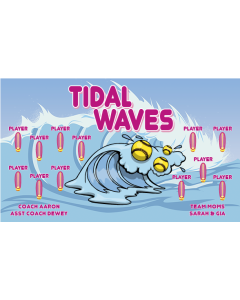 Tidal Waves Softball 13oz Vinyl Team Banner E-Z Order