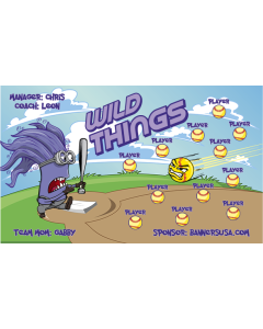 Wild Things Softball 13oz Vinyl Team Banner E-Z Order