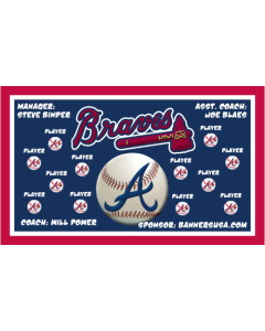 Braves Major League Vinyl Team Banner E-Z Order