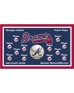 Braves Major League 13oz Vinyl Team Banner E-Z Order