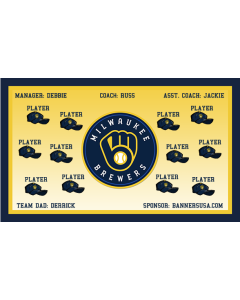 Brewers Major League 13oz Vinyl Team Banner E-Z Order