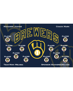 Brewers Major League 13oz Vinyl Team Banner E-Z Order