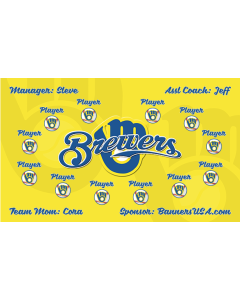 Brewers Major League 13oz Vinyl Team Banner E-Z Order