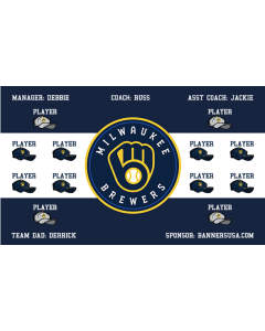 Brewers Major League 13oz Vinyl Team Banner E-Z Order