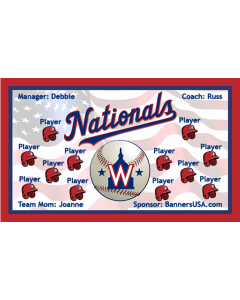 Nationals Major League 13oz Vinyl Team Banner E-Z Order