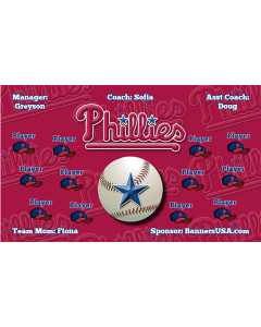 Phillies Major League 13oz Vinyl Team Banner E-Z Order