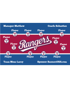 Rangers Major League 13oz Vinyl Team Banner E-Z Order