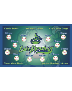 Lake Monsters Minor League 13oz Vinyl Team Banner E-Z Order