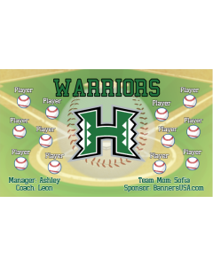 Hawaii Warriors College 13oz Vinyl Team Banner E-Z Order