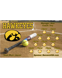 Iowa Hawkeyes College 13oz Vinyl Team Banner E-Z Order