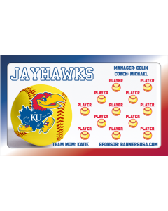 Kansas Jayhawks College 13oz Vinyl Team Banner E-Z Order