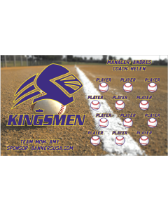 Kingsmen College 13oz Vinyl Team Banner E-Z Order