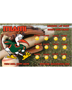 Miami Hurricanes College Vinyl Team Banner E-Z Order
