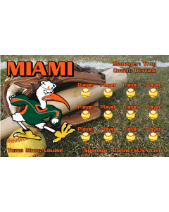 Miami Hurricanes College 13oz Vinyl Team Banner E-Z Order
