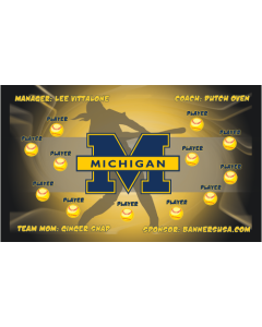Michigan Wolverines College Vinyl Team Banner E-Z Order
