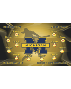 Michigan Wolverines College 13oz Vinyl Team Banner E-Z Order