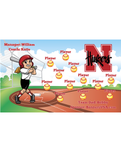 Nebraska Huskers College 13oz Vinyl Team Banner E-Z Order