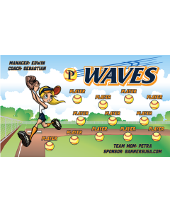 Pepperdine Waves College 13oz Vinyl Team Banner E-Z Order