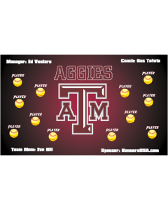 Texas A&M Aggies College 13oz Vinyl Team Banner E-Z Order