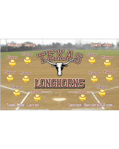 Texas Longhorns College 13oz Vinyl Team Banner E-Z Order