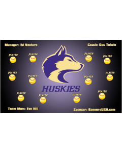 Washington Huskies College 13oz Vinyl Team Banner E-Z Order