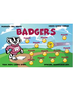 Wisconsin Badgers College 13oz Vinyl Team Banner E-Z Order