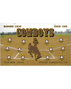 Wyoming Cowboys College 13oz Vinyl Team Banner E-Z Order