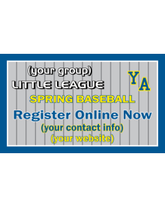 5x3 Vinyl Baseball Registration Banner- Live Designer