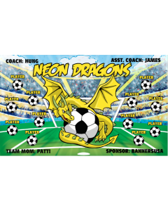 Neon Dragons Soccer 9oz Fabric Team Banner DIY Live Designer
