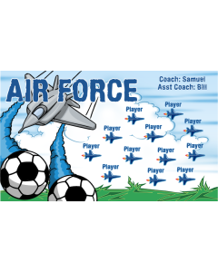 Air Force Soccer 9oz Fabric Team Banner DIY Live Designer