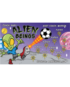 Alien Beings Soccer 9oz Fabric Team Banner DIY Live Designer