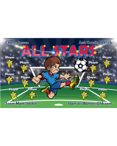 All Stars Soccer 9oz Fabric Team Banner DIY Live Designer
