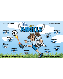 Blue Angels Soccer 9oz Fabric Team Banner DIY Live Designer