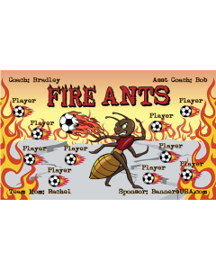 Fire Ants Soccer 9oz Fabric Team Banner DIY Live Designer