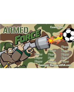 Armed Force Soccer 9oz Fabric Team Banner DIY Live Designer