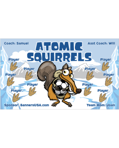 Atomic Squirrels Soccer 9oz Fabric Team Banner DIY Live Designer