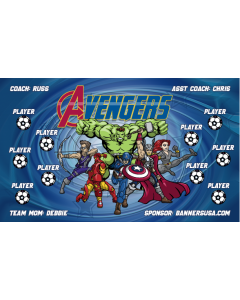 Avengers Soccer 9oz Fabric Team Banner DIY Live Designer