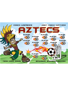Aztecs Soccer 9oz Fabric Team Banner DIY Live Designer
