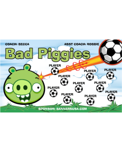 Bad Piggies Soccer 9oz Fabric Team Banner DIY Live Designer