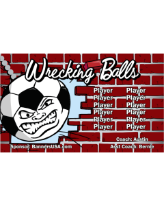 Wrecking Balls Soccer 9oz Fabric Team Banner DIY Live Designer