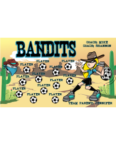 Bandits Soccer 9oz Fabric Team Banner DIY Live Designer