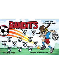 Bandits Soccer 9oz Fabric Team Banner DIY Live Designer