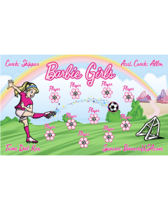 Barbie Girls Soccer 9oz Fabric Team Banner DIY Live Designer