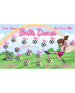 Barbie Dreams Soccer 9oz Fabric Team Banner DIY Live Designer