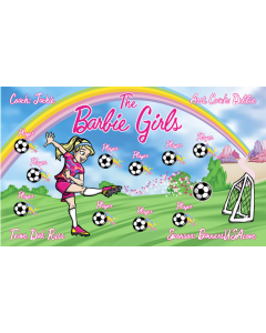 The Barbie Girls Soccer 9oz Fabric Team Banner DIY Live Designer