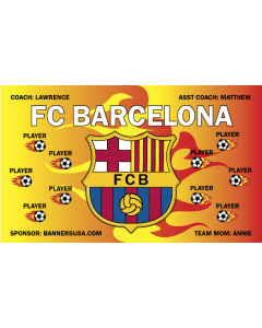 Barcelona FC Soccer 9oz Fabric Team Banner DIY Live Designer