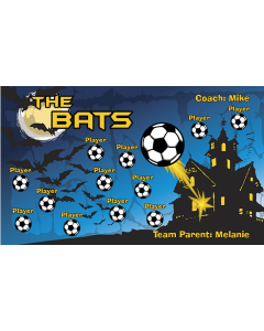 Bats Soccer 9oz Fabric Team Banner DIY Live Designer