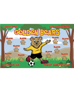 Golden Bears Soccer 9oz Fabric Team Banner DIY Live Designer