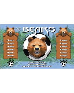 Bears Soccer 9oz Fabric Team Banner DIY Live Designer