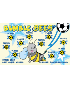 Bumble Bees Soccer 9oz Fabric Team Banner DIY Live Designer